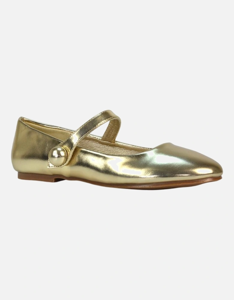 Womens/Ladies Joanna Metallic Closed Toe Flat Mary Janes