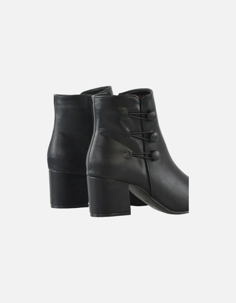 Womens/Ladies Ruth Button Low Mid Block Heel Ankle Boots