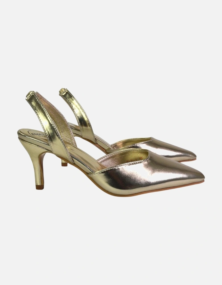 Womens/Ladies Imogen Metallic Sling Back Court Shoes