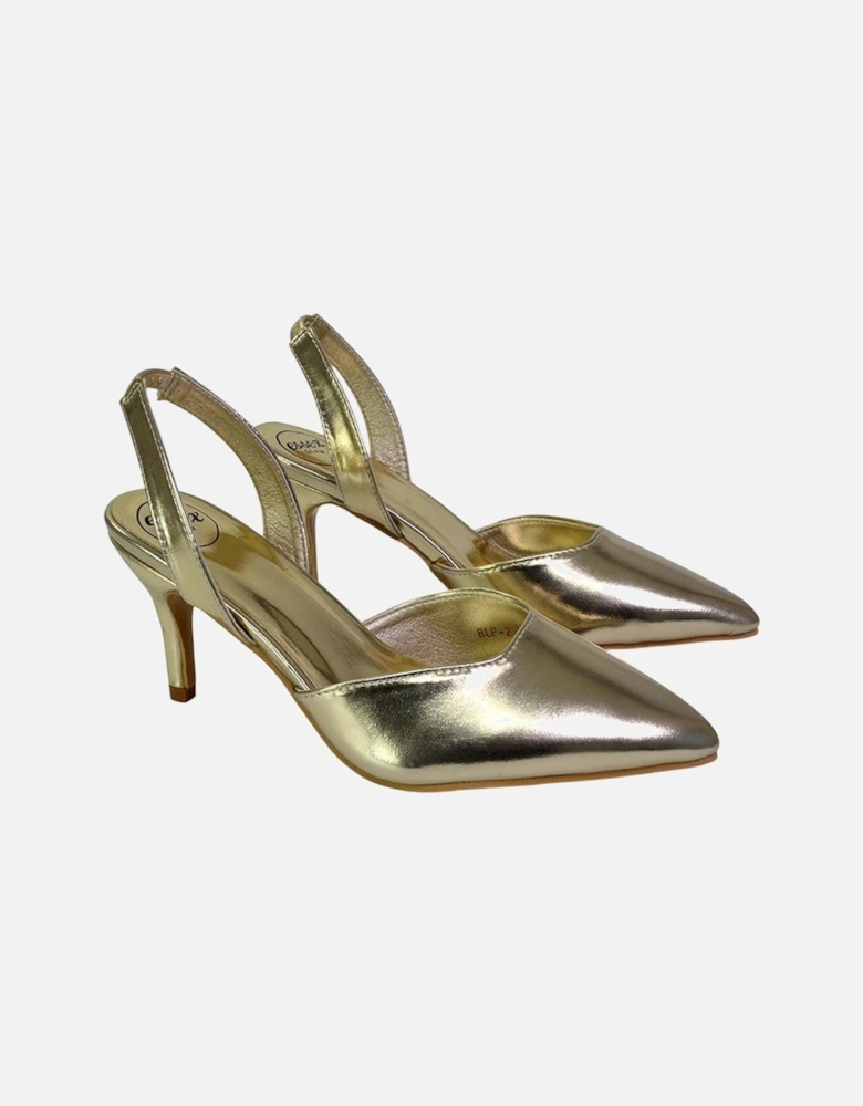 Womens/Ladies Imogen Metallic Sling Back Court Shoes
