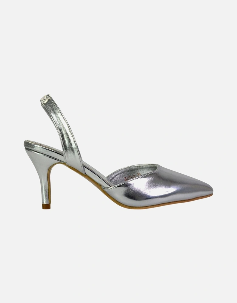 Womens/Ladies Imogen Metallic Sling Back Court Shoes
