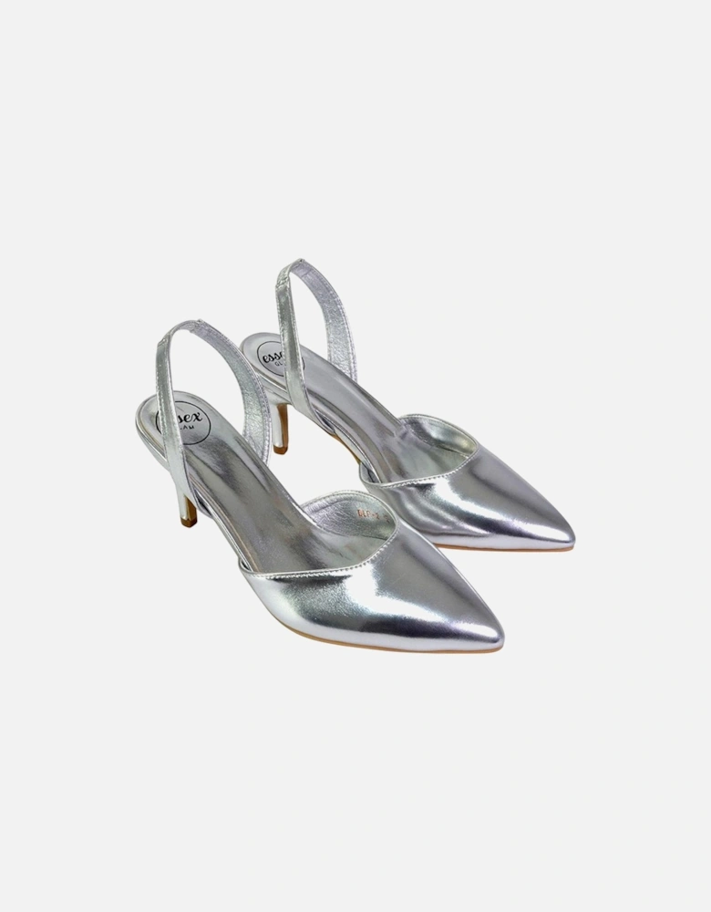 Womens/Ladies Imogen Metallic Sling Back Court Shoes