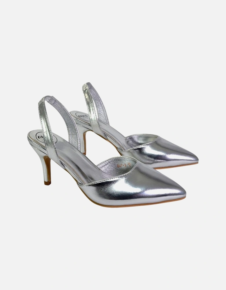 Womens/Ladies Imogen Metallic Sling Back Court Shoes