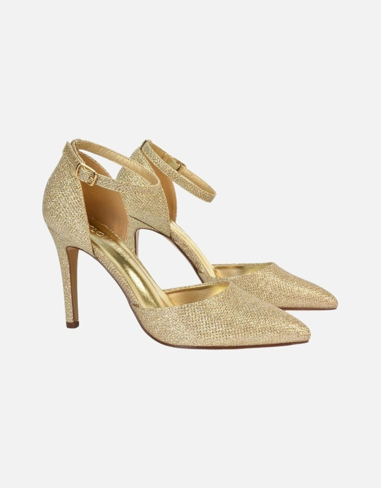 Womens/Ladies Claire D'Orsay Ankle Strap Stiletto Heel Court Shoes