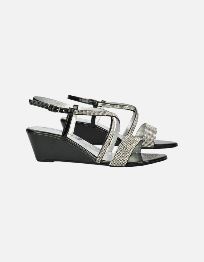 Womens/Ladies Ocean Diamante Wedge Sandals