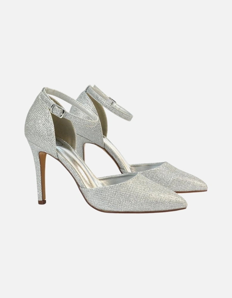 Womens/Ladies Claire D'Orsay Ankle Strap Stiletto Heel Court Shoes