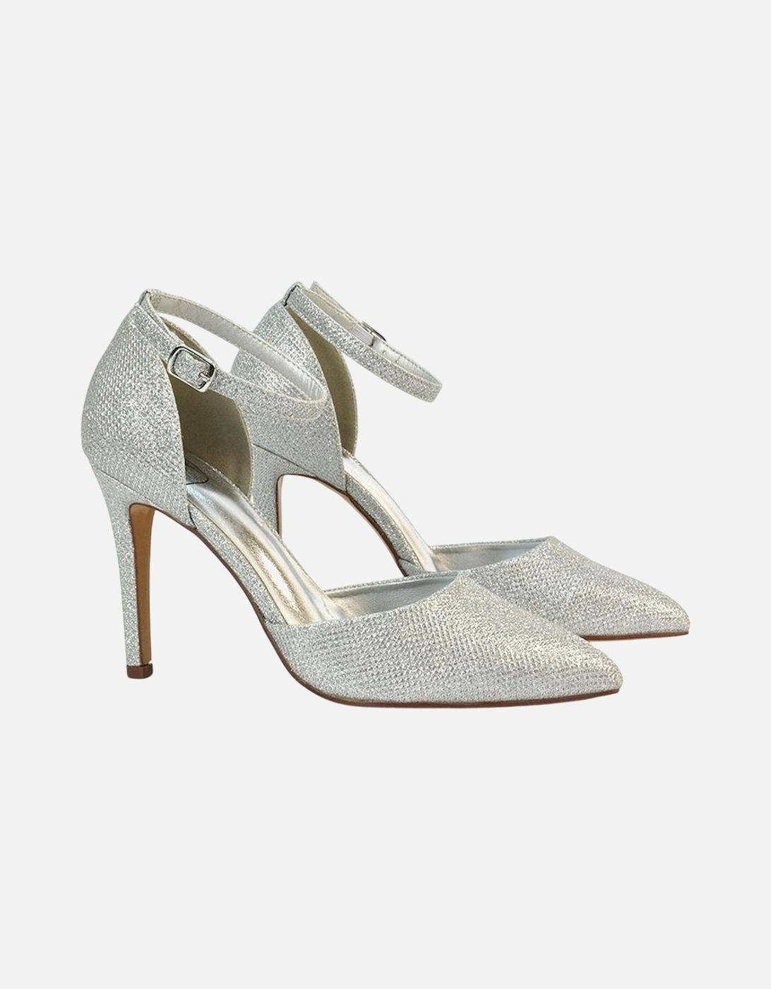 Womens/Ladies Claire D'Orsay Ankle Strap Stiletto Heel Court Shoes