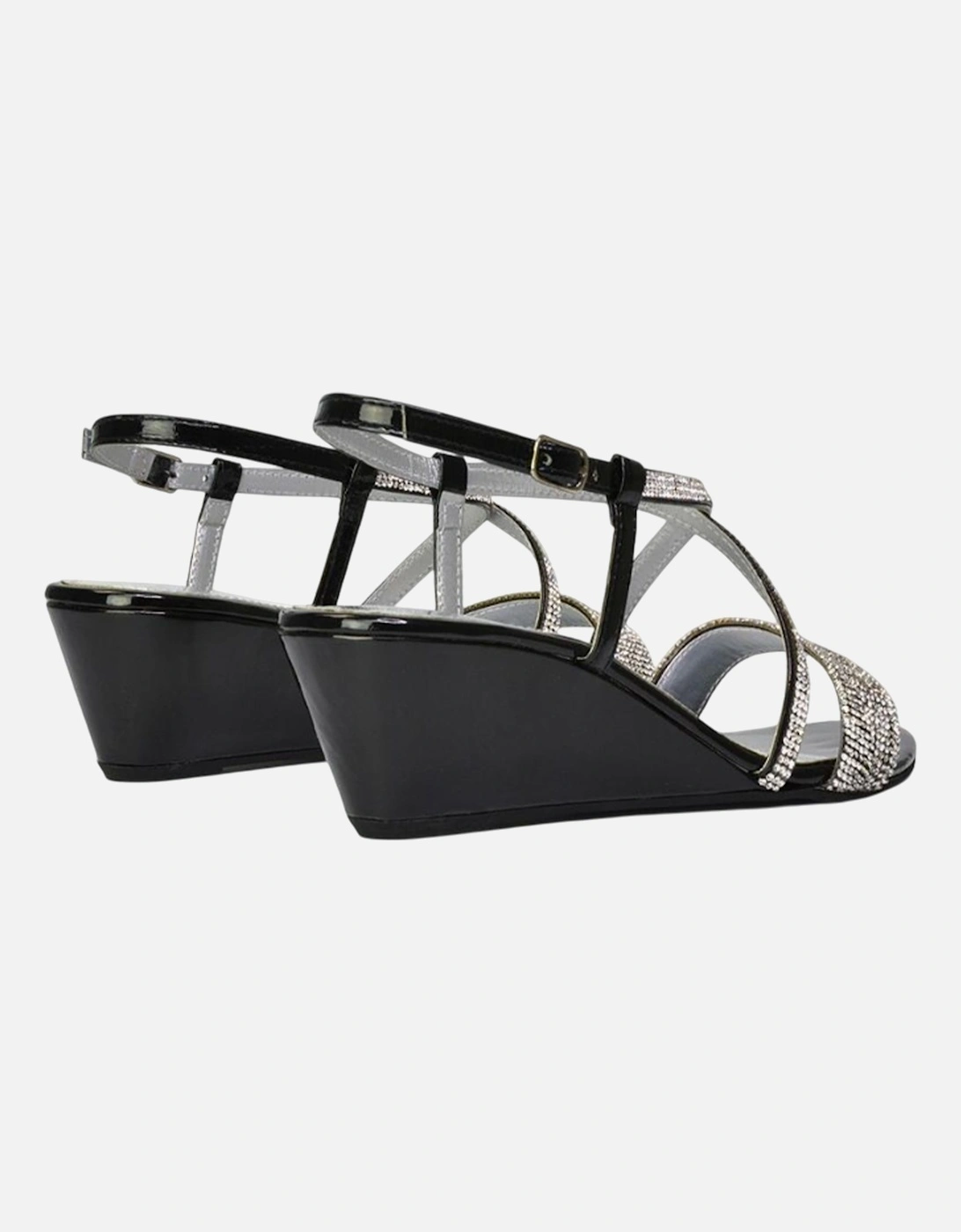 Womens/Ladies Ocean Diamante Wedge Sandals