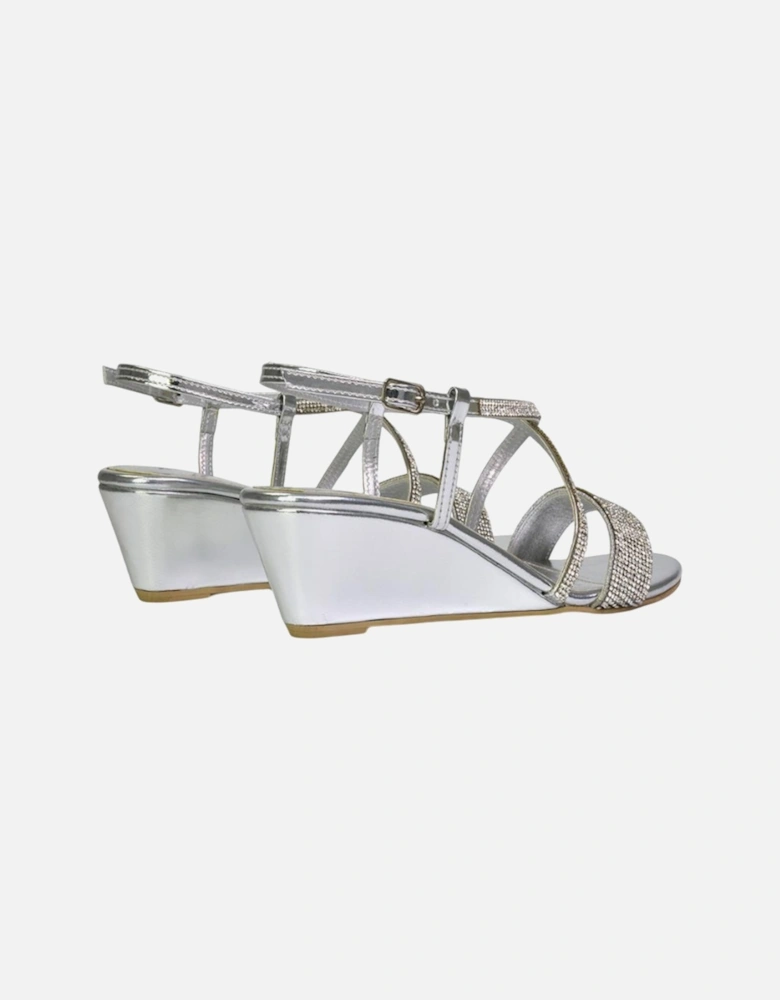 Womens/Ladies Ocean Diamante Wedge Sandals