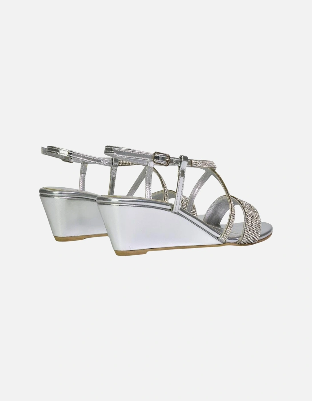 Womens/Ladies Ocean Diamante Wedge Sandals