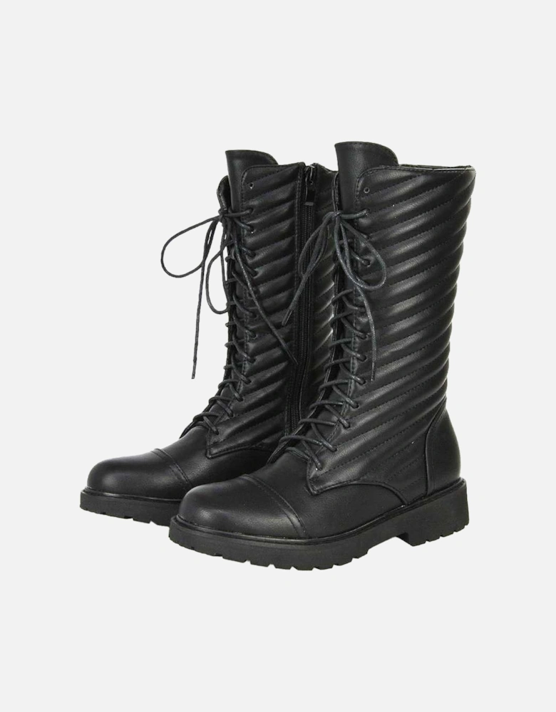 Womens/Ladies Meadow Flat Combat Boots