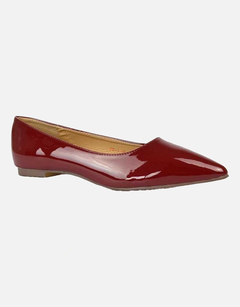 Womens/Ladies Cordelia Patent Pointed Ballerina Flats