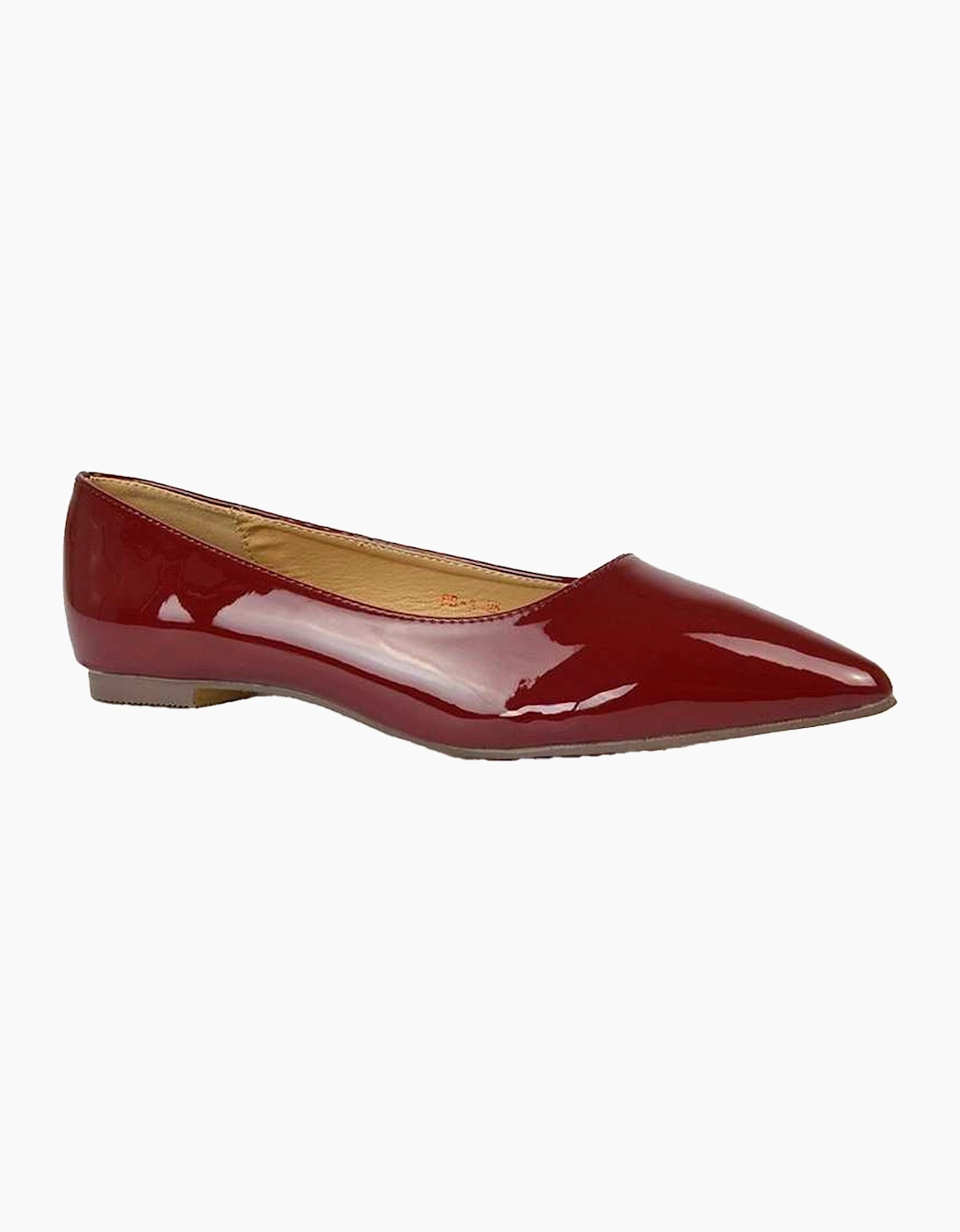 Women's XY London Womens/Ladies Cordelia Patent Pointed Ballerina Flats - Red - Size: 7