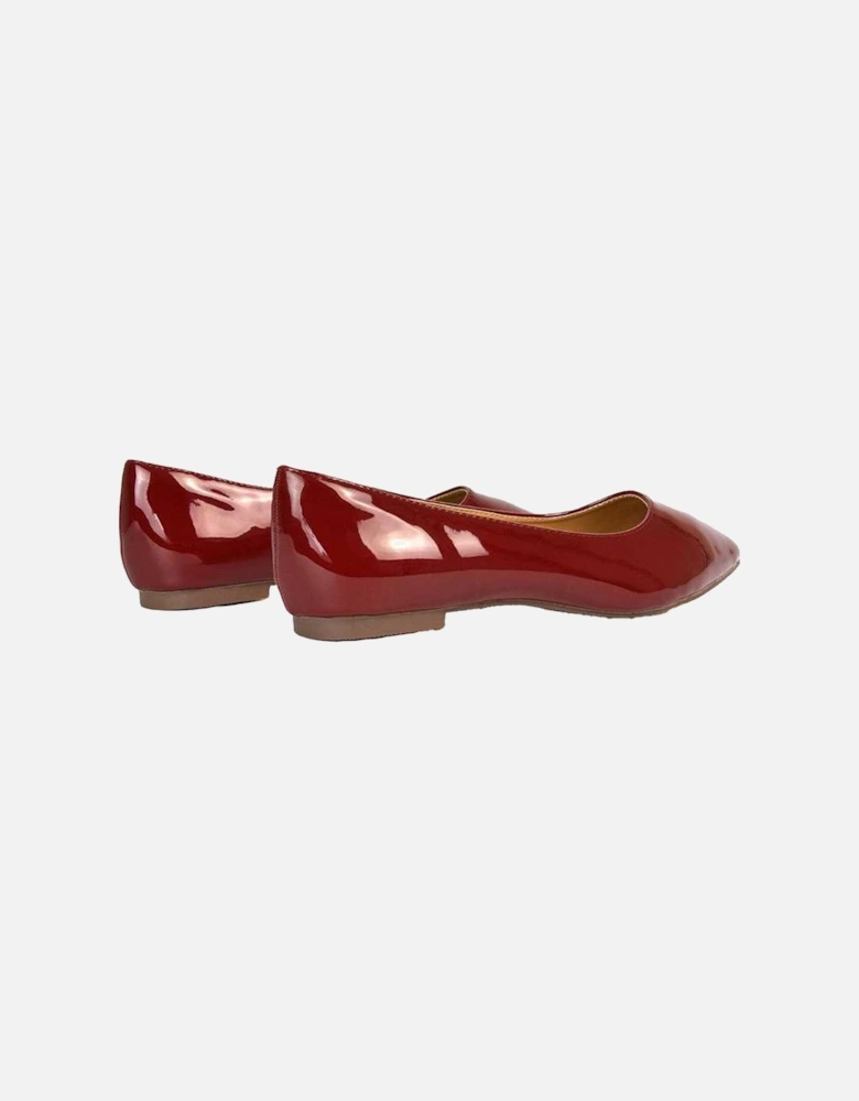 Womens/Ladies Cordelia Patent Pointed Ballerina Flats