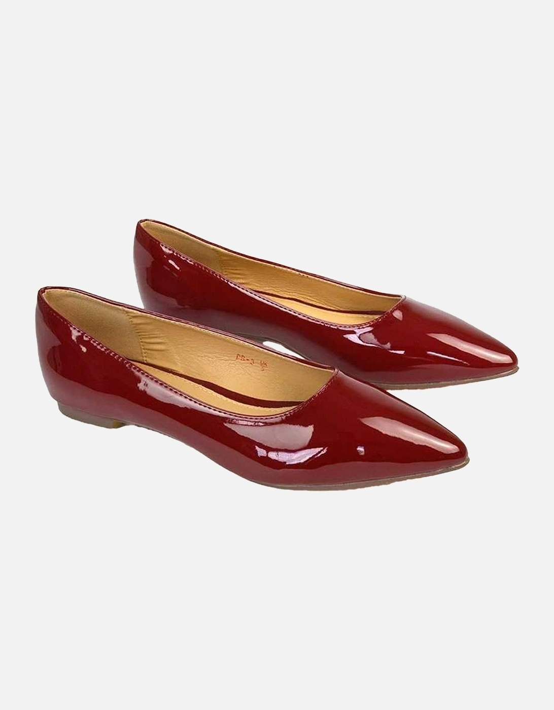 Womens/Ladies Cordelia Patent Pointed Ballerina Flats