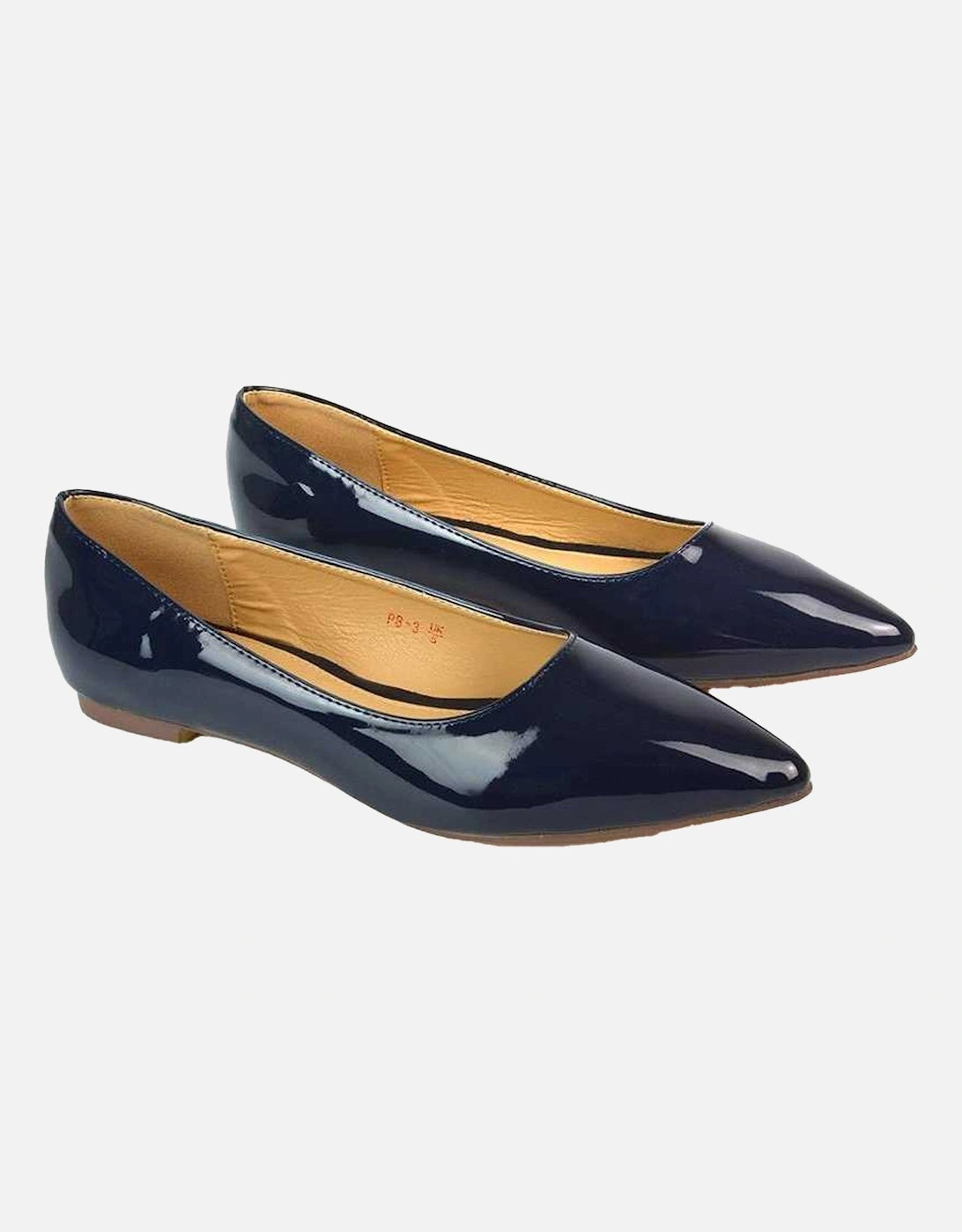 Womens/Ladies Cordelia Patent Pointed Ballerina Flats