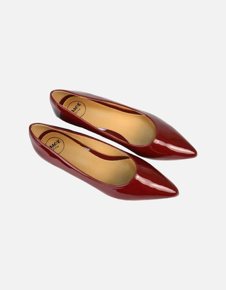 Womens/Ladies Cordelia Patent Pointed Ballerina Flats