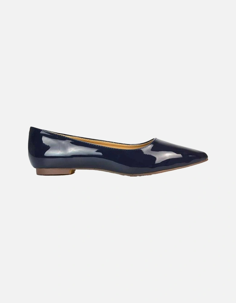 Womens/Ladies Cordelia Patent Pointed Ballerina Flats