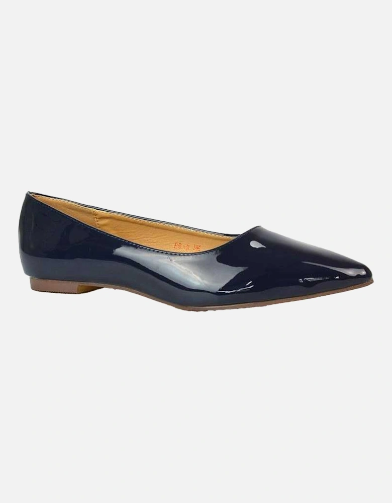 Womens/Ladies Cordelia Patent Pointed Ballerina Flats