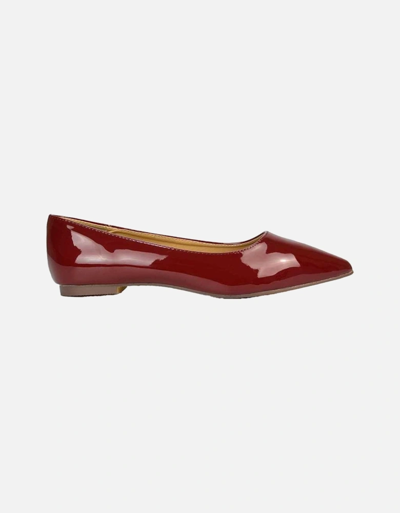 Womens/Ladies Cordelia Patent Pointed Ballerina Flats
