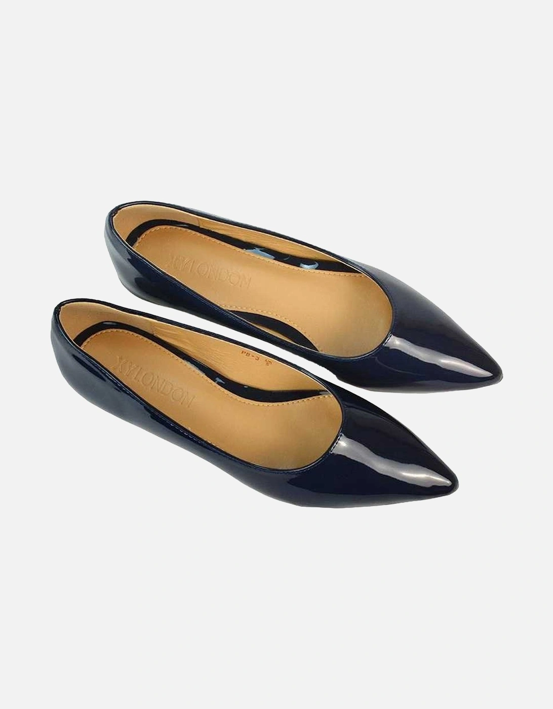 Womens/Ladies Cordelia Patent Pointed Ballerina Flats