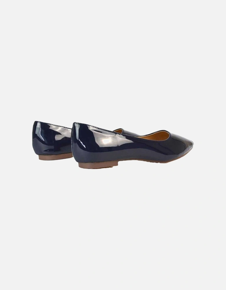 Womens/Ladies Cordelia Patent Pointed Ballerina Flats