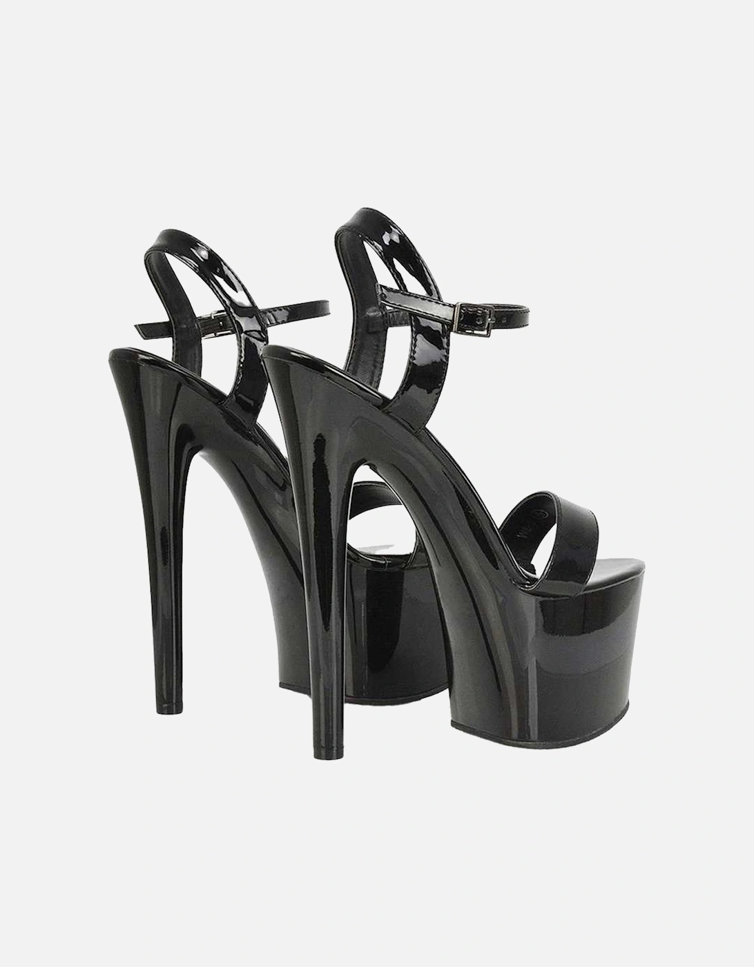 Womens/Ladies Matilda Patent Strappy Stiletto Heel High Heels, 4 of 3