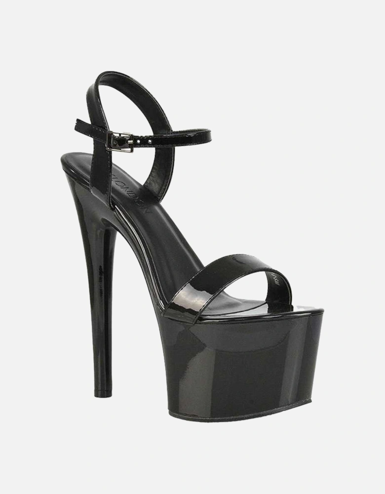 Womens/Ladies Matilda Patent Strappy Stiletto Heel High Heels