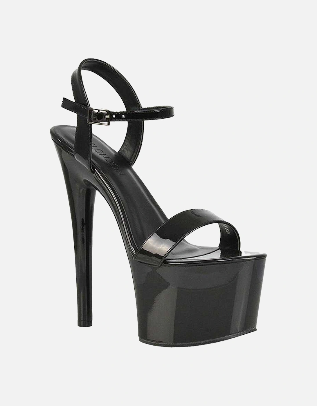 Womens/Ladies Matilda Patent Strappy Stiletto Heel High Heels, 6 of 5