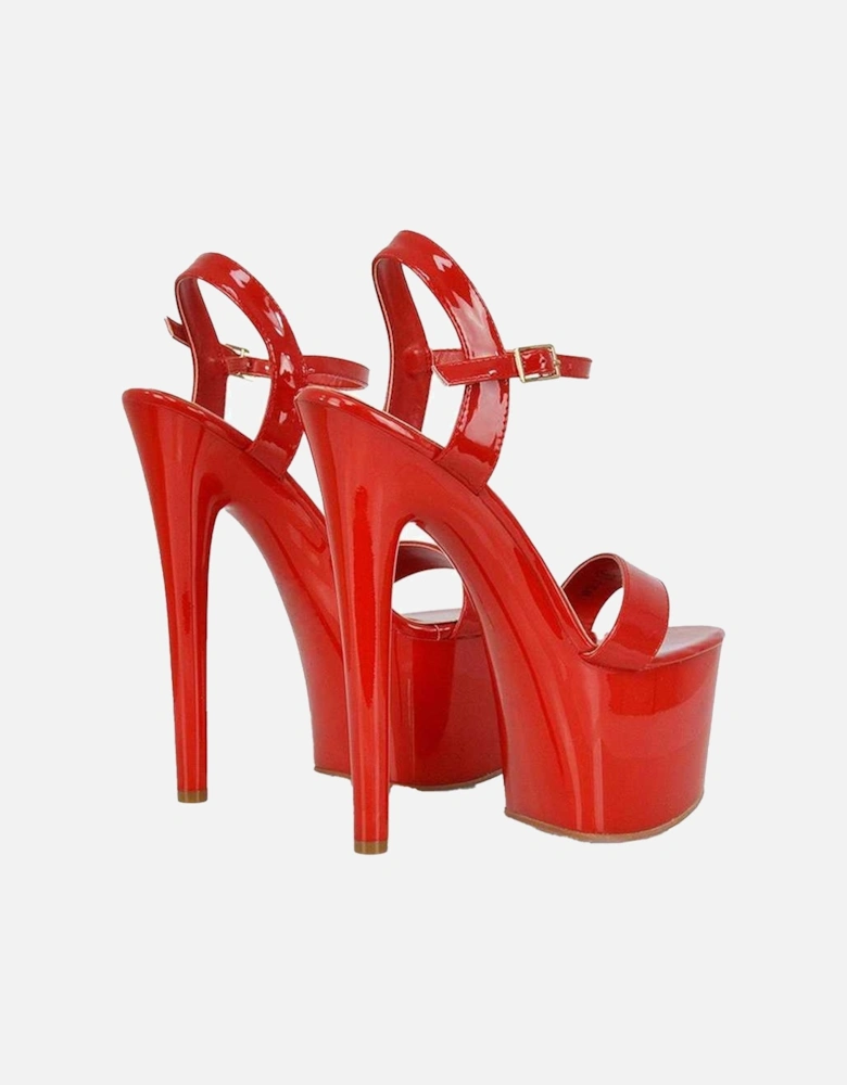 Womens/Ladies Matilda Patent Strappy Stiletto Heel High Heels