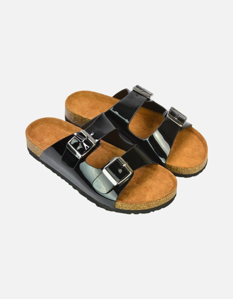 Womens/Ladies Star Buckle Mule Sandals
