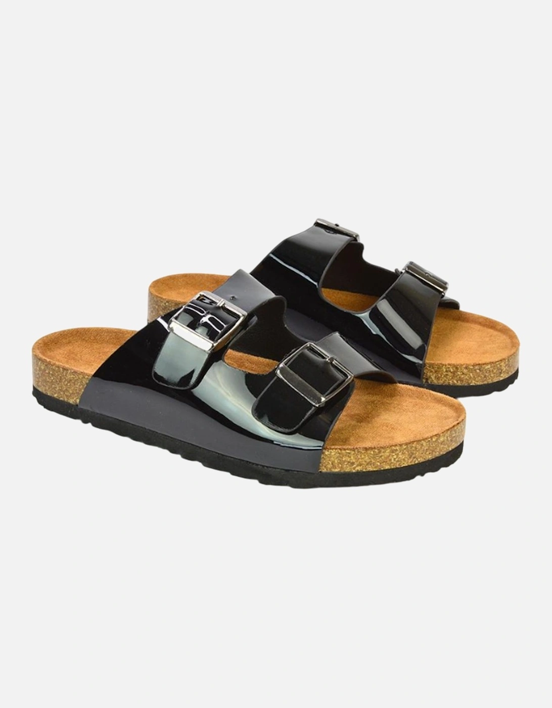 Womens/Ladies Star Buckle Mule Sandals