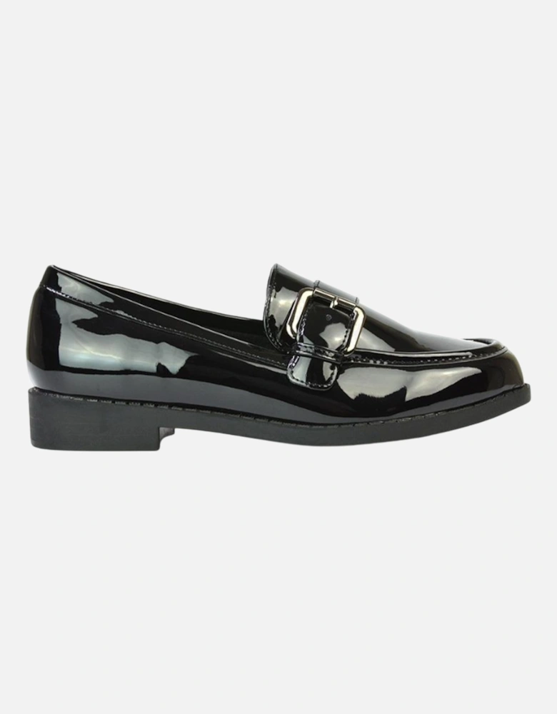 Womens/Ladies Kali Patent Chunky Sole Buckle Loafers
