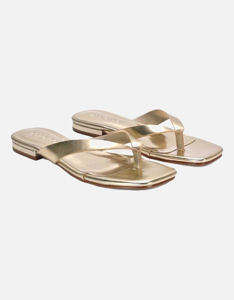 Womens/Ladies Rio Metallic Thong Strap Square Flip Flops