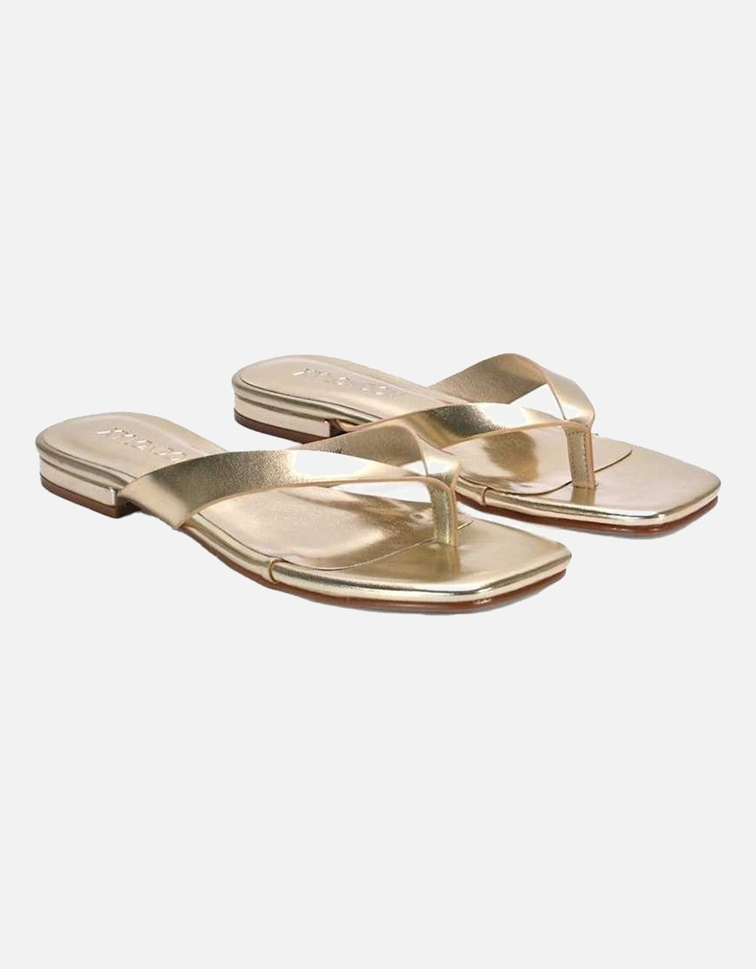 Womens/Ladies Rio Metallic Thong Strap Square Flip Flops