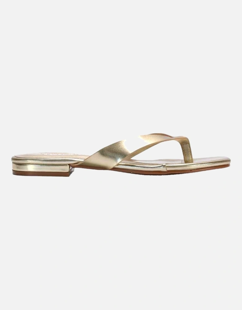 Womens/Ladies Rio Metallic Thong Strap Square Flip Flops