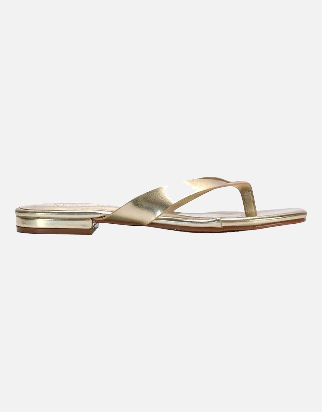 Womens/Ladies Rio Metallic Thong Strap Square Flip Flops