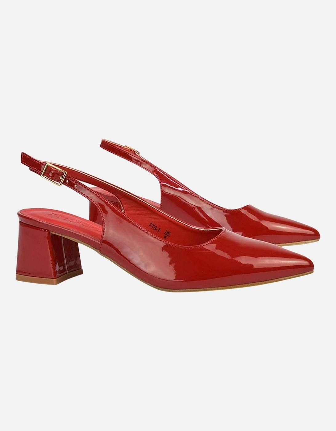 Womens/Ladies Becky Patent Leather Sling Back Court Pumps