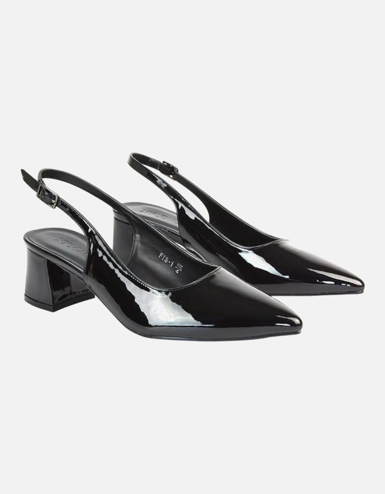 Womens/Ladies Becky Patent Leather Sling Back Court Pumps