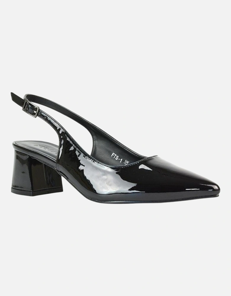 Womens/Ladies Becky Patent Leather Sling Back Court Pumps