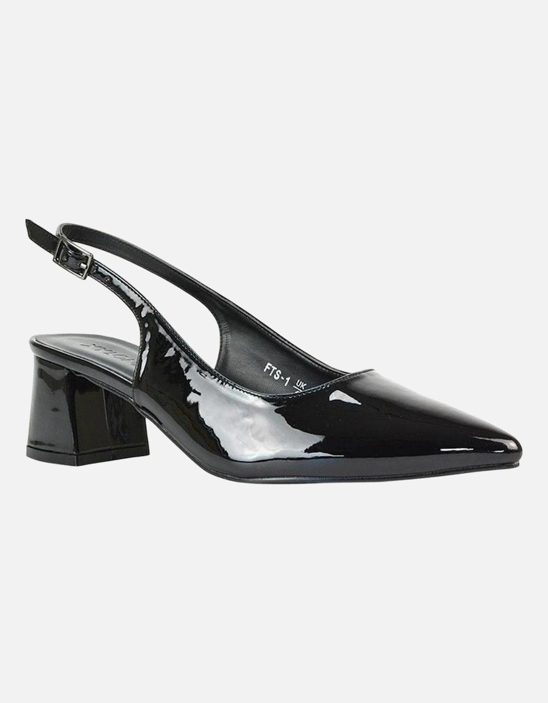 Womens/Ladies Becky Patent Leather Sling Back Court Pumps