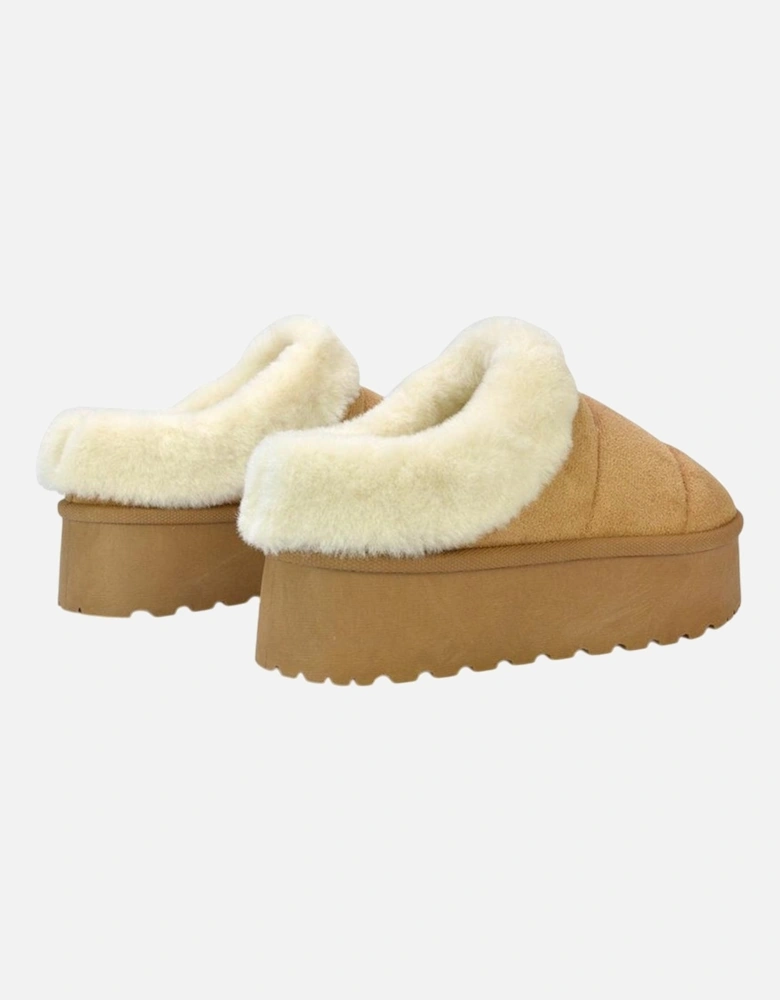Womens/Ladies Laylin Faux Fur Platform Slipper Boots
