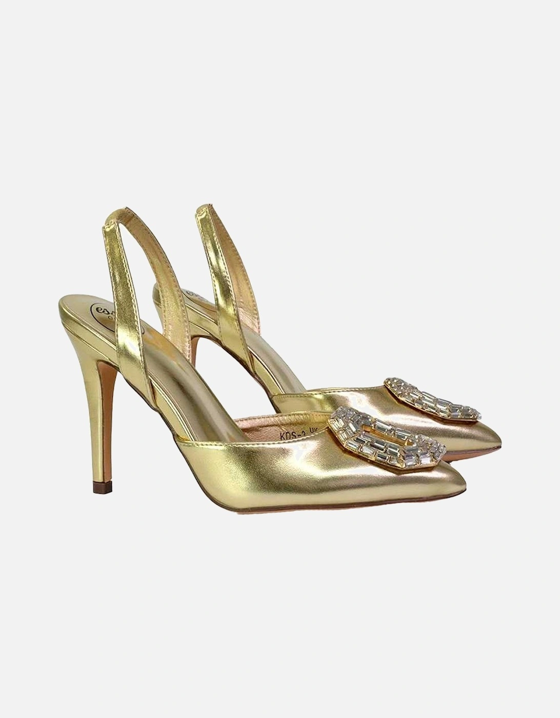 Womens/Ladies Issy Diamante Pointed High Stiletto Heel Sandals