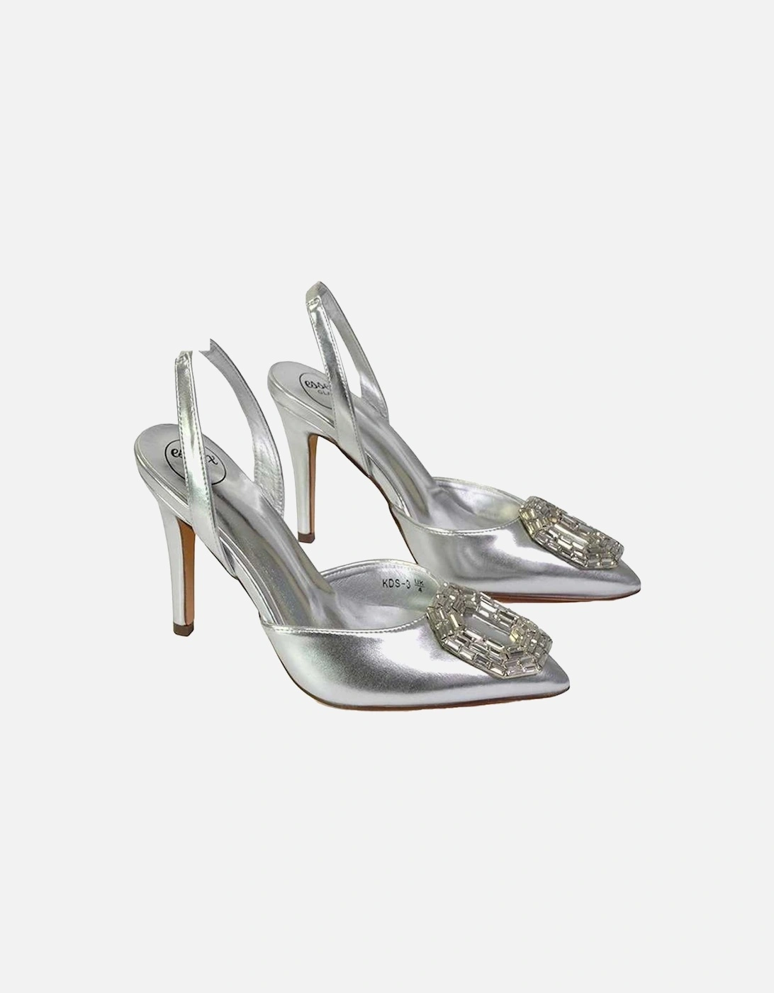 Womens/Ladies Issy Diamante Pointed High Stiletto Heel Sandals