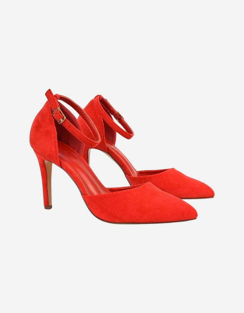 Womens/Ladies Claire D'Orsay Ankle Strap Stiletto Heel Court Shoes