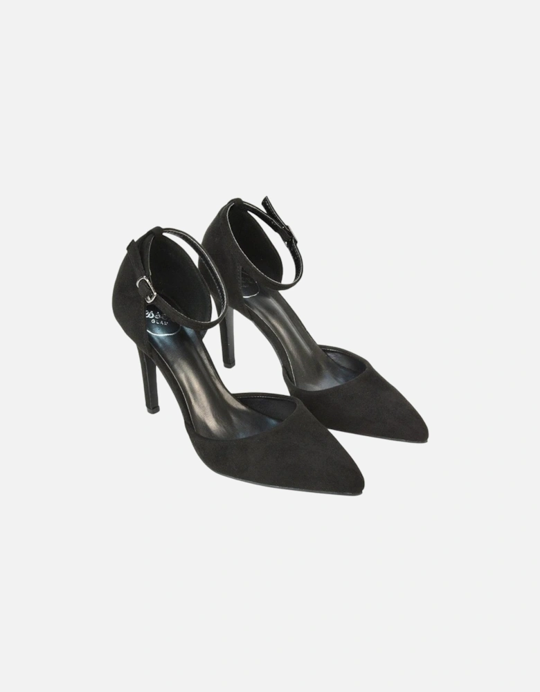 Womens/Ladies Claire D'Orsay Ankle Strap Stiletto Heel Court Shoes