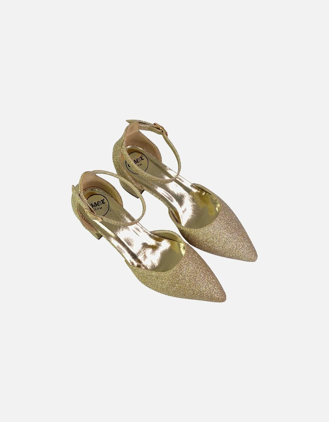 Womens/Ladies Bronte Glitter Strappy Block Heel Sandals