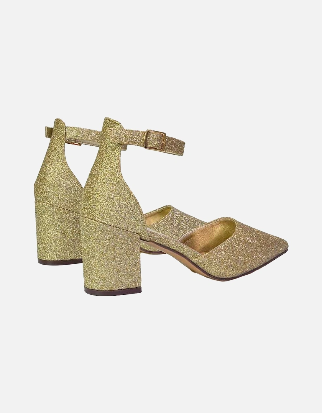 Womens/Ladies Bronte Glitter Strappy Block Heel Sandals