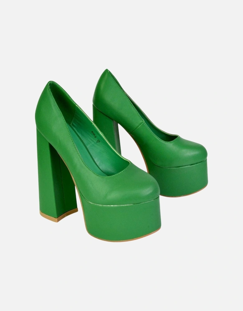 Womens/Ladies Kiwi Chunky High Heel Court Shoes