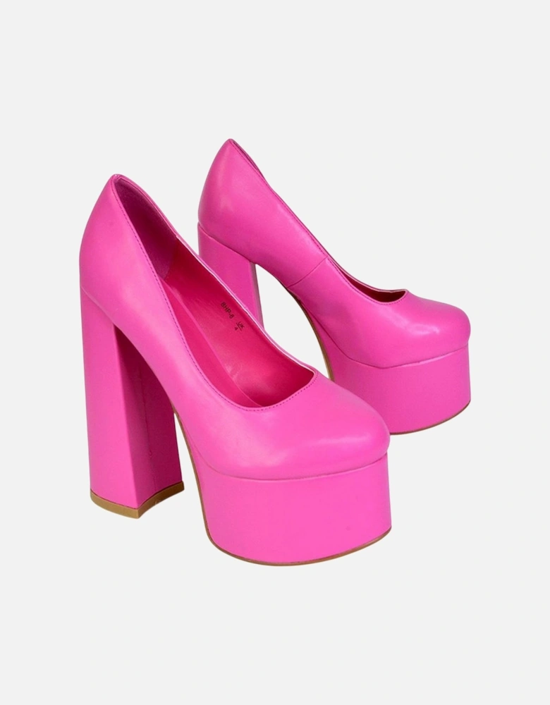 Womens/Ladies Kiwi Chunky High Heel Court Shoes